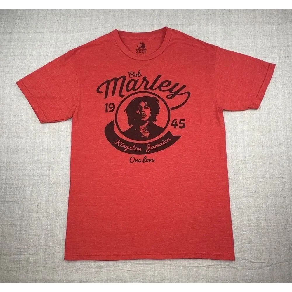 Zion Bob Marley Kingston One Love Red Graphic T Shirt Size Small Reggae Music